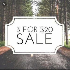 3 items for $20.00 with 🎈